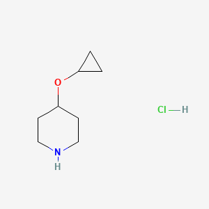 molecular formula C8H16ClNO B2764310 4-Cyclopropoxypiperidine hydrochloride CAS No. 1147110-64-2