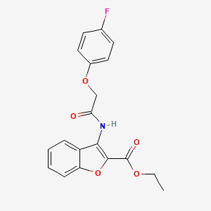 molecular formula C19H16FNO5 B2764319 3-[[2-(4-Fluorophenoxy)-1-oxoethyl]amino]-2-benzofurancarboxylic acid ethyl ester CAS No. 847406-63-7