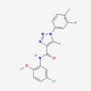 molecular formula C18H16ClFN4O2 B2764321 N-(5-chloro-2-methoxyphenyl)-1-(3-fluoro-4-methylphenyl)-5-methyl-1H-1,2,3-triazole-4-carboxamide CAS No. 899723-85-4