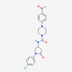 molecular formula C23H25ClN4O3 B2764328 4-(4-乙酰苯基)-N-[1-(4-氯苯基)-5-氧代吡咯烷-3-基]哌嗪-1-甲酰胺 CAS No. 887466-34-4