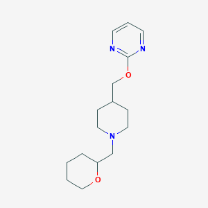 molecular formula C16H25N3O2 B2764341 2-[[1-(Oxan-2-ylmethyl)piperidin-4-yl]methoxy]pyrimidine CAS No. 2415517-68-7
