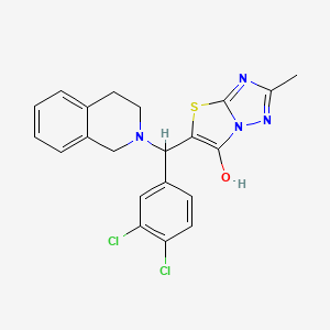 molecular formula C21H18Cl2N4OS B2764347 5-((3,4-二氯苯基)(3,4-二氢异喹啉-2(1H)-基)甲基)-2-甲基噻唑并[3,2-b][1,2,4]三唑-6-醇 CAS No. 869344-46-7