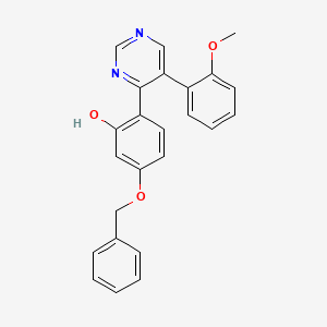 molecular formula C24H20N2O3 B2764351 5-(Benzyloxy)-2-(5-(2-methoxyphenyl)pyrimidin-4-yl)phenol CAS No. 850802-44-7