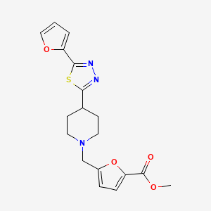 Methyl 5-((4-(5-(furan-2-yl)-1,3,4-thiadiazol-2-yl)piperidin-1-yl)methyl)furan-2-carboxylate