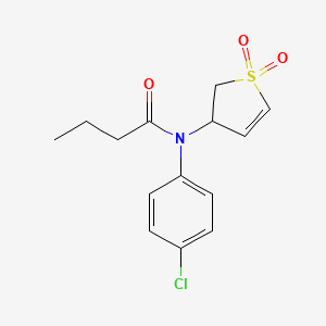 molecular formula C14H16ClNO3S B2764359 N-(4-chlorophenyl)-N-(1,1-dioxido-2,3-dihydrothiophen-3-yl)butyramide CAS No. 852438-12-1