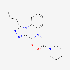 molecular formula C19H23N5O2 B2764361 5-(2-oxo-2-piperidin-1-ylethyl)-1-propyl[1,2,4]triazolo[4,3-a]quinoxalin-4(5H)-one CAS No. 1358309-51-9