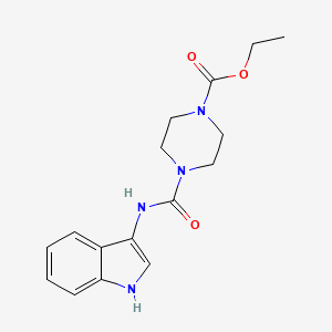 molecular formula C16H20N4O3 B2764372 ethyl 4-((1H-indol-3-yl)carbamoyl)piperazine-1-carboxylate CAS No. 922938-84-9