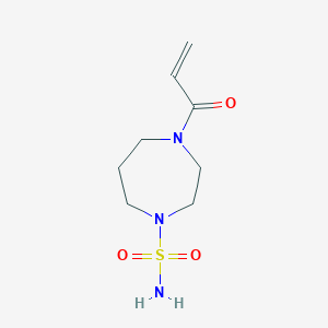 molecular formula C8H15N3O3S B2764373 4-Prop-2-enoyl-1,4-diazepane-1-sulfonamide CAS No. 2361639-84-9
