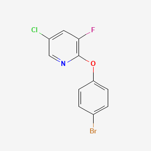 molecular formula C11H6BrClFNO B2764388 2-(4-溴苯氧基)-5-氯-3-氟吡啶 CAS No. 1539642-62-0