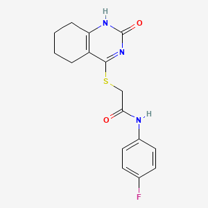 molecular formula C16H16FN3O2S B2764397 N-(4-fluorophenyl)-2-[(2-oxo-5,6,7,8-tetrahydro-1H-quinazolin-4-yl)sulfanyl]acetamide CAS No. 932961-32-5