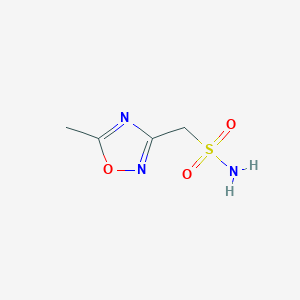 molecular formula C4H7N3O3S B2764402 (5-Methyl-1,2,4-oxadiazol-3-yl)methanesulfonamide CAS No. 1603242-28-9