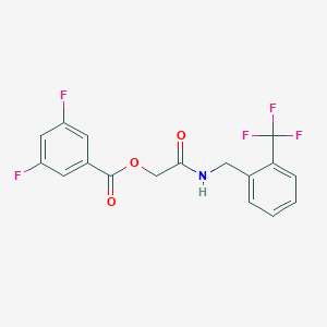 molecular formula C17H12F5NO3 B2764406 2-氧代-2-((2-(三氟甲基)苯甲基)氨基)乙基 3,5-二氟苯甲酸酯 CAS No. 1794931-32-0