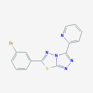 molecular formula C14H8BrN5S B276441 6-(3-Bromophenyl)-3-(2-pyridinyl)[1,2,4]triazolo[3,4-b][1,3,4]thiadiazole 