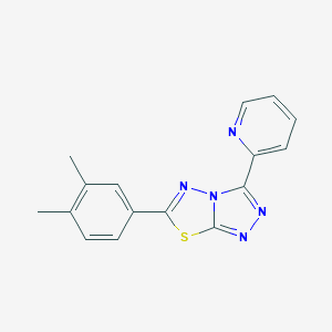 molecular formula C16H13N5S B276442 6-(3,4-Dimethylphenyl)-3-(2-pyridinyl)[1,2,4]triazolo[3,4-b][1,3,4]thiadiazole 