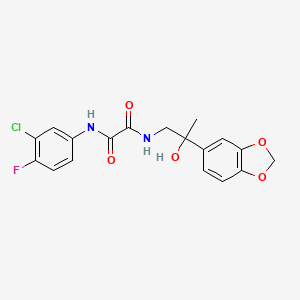 N1-(2-(benzo[d][1,3]dioxol-5-yl)-2-hydroxypropyl)-N2-(3-chloro-4-fluorophenyl)oxalamide