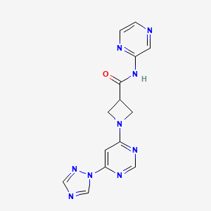 1-(6-(1H-1,2,4-triazol-1-yl)pyrimidin-4-yl)-N-(pyrazin-2-yl)azetidine-3-carboxamide