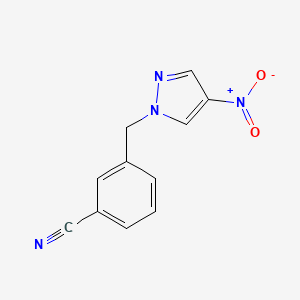 molecular formula C11H8N4O2 B2764429 3-[(4-硝基-1H-吡唑-1-基)甲基]苯甲腈 CAS No. 957501-01-8