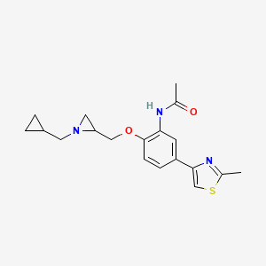 N-(2-{[1-(cyclopropylmethyl)aziridin-2-yl]methoxy}-5-(2-methyl-1,3-thiazol-4-yl)phenyl)acetamide