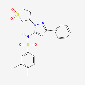 N-(1-(1,1-dioxidotetrahydrothiophen-3-yl)-3-phenyl-1H-pyrazol-5-yl)-3,4-dimethylbenzenesulfonamide