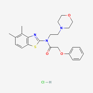 molecular formula C23H28ClN3O3S B2764453 N-(4,5-dimethylbenzo[d]thiazol-2-yl)-N-(2-morpholinoethyl)-2-phenoxyacetamide hydrochloride CAS No. 1330397-87-9