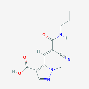 5-[(E)-2-Cyano-3-oxo-3-(propylamino)prop-1-enyl]-1-methylpyrazole-4-carboxylic acid