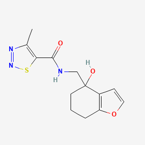 molecular formula C13H15N3O3S B2764459 N-((4-羟基-4,5,6,7-四氢苯并呋喃-4-基甲基)-4-甲基-1,2,3-噻二唑-5-羧酰胺) CAS No. 2320818-54-8