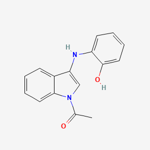 molecular formula C16H14N2O2 B2764466 1-(3-((2-羟基苯基)氨基)-1H-吲哚-1-基)乙酮 CAS No. 371940-06-6