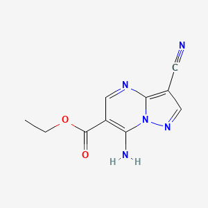 molecular formula C10H9N5O2 B2764469 乙酸乙酯 7-氨基-3-氰基吡唑并[1,5-a]嘧啶-6-羧酸酯 CAS No. 64689-81-2
