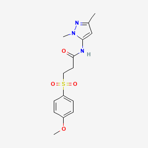 N-(1,3-dimethyl-1H-pyrazol-5-yl)-3-((4-methoxyphenyl)sulfonyl)propanamide