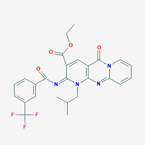 ethyl 7-(2-methylpropyl)-2-oxo-6-[3-(trifluoromethyl)benzoyl]imino-1,7,9-triazatricyclo[8.4.0.03,8]tetradeca-3(8),4,9,11,13-pentaene-5-carboxylate