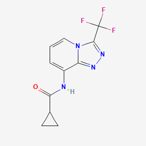 molecular formula C11H9F3N4O B2764489 N-[3-(trifluoromethyl)[1,2,4]triazolo[4,3-a]pyridin-8-yl]cyclopropanecarboxamide CAS No. 478066-16-9