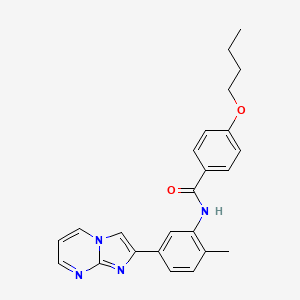 4-butoxy-N-(5-imidazo[1,2-a]pyrimidin-2-yl-2-methylphenyl)benzamide