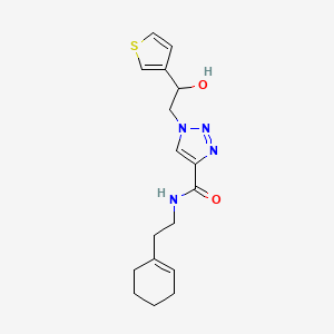 molecular formula C17H22N4O2S B2764509 N-(2-(cyclohex-1-en-1-yl)ethyl)-1-(2-hydroxy-2-(thiophen-3-yl)ethyl)-1H-1,2,3-triazole-4-carboxamide CAS No. 2034478-00-5