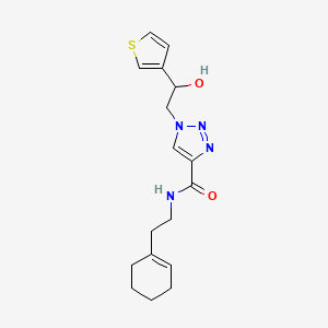 molecular formula C17H22N4O2S B2764509 N-(2-(环己-1-烯-1-基)乙基)-1-(2-羟基-2-(噻吩-3-基)乙基)-1H-1,2,3-三唑-4-甲酰胺 CAS No. 2034478-00-5