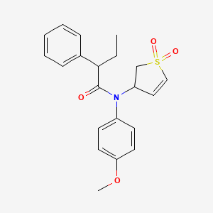 molecular formula C21H23NO4S B2764515 N-(1,1-二氧化-2,3-二氢噻吩-3-基)-N-(4-甲氧基苯基)-2-苯基丁酰胺 CAS No. 863022-71-3