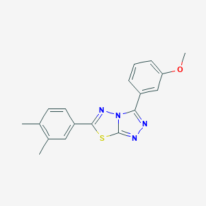 molecular formula C18H16N4OS B276452 6-(3,4-Dimethylphenyl)-3-(3-methoxyphenyl)[1,2,4]triazolo[3,4-b][1,3,4]thiadiazole 