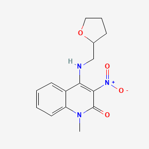 1-methyl-3-nitro-4-(((tetrahydrofuran-2-yl)methyl)amino)quinolin-2(1H)-one