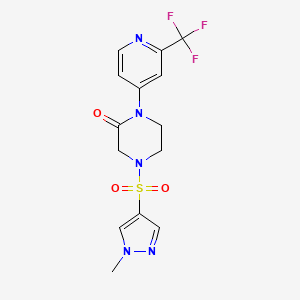 4-[(1-methyl-1H-pyrazol-4-yl)sulfonyl]-1-[2-(trifluoromethyl)pyridin-4-yl]piperazin-2-one