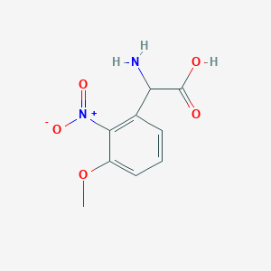 molecular formula C9H10N2O5 B2764531 2-Amino-2-(3-methoxy-2-nitrophenyl)acetic acid CAS No. 1259988-49-2