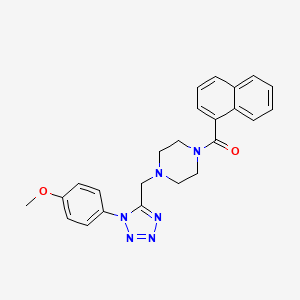 molecular formula C24H24N6O2 B2764534 (4-((1-(4-methoxyphenyl)-1H-tetrazol-5-yl)methyl)piperazin-1-yl)(naphthalen-1-yl)methanone CAS No. 1040678-57-6