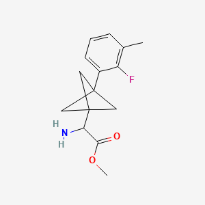 molecular formula C15H18FNO2 B2764537 Methyl 2-amino-2-[3-(2-fluoro-3-methylphenyl)-1-bicyclo[1.1.1]pentanyl]acetate CAS No. 2287265-92-1