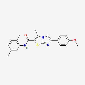 molecular formula C22H21N3O2S B2764538 N-(2,5-dimethylphenyl)-6-(4-methoxyphenyl)-3-methylimidazo[2,1-b][1,3]thiazole-2-carboxamide CAS No. 921161-33-3