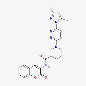 1-(6-(3,5-dimethyl-1H-pyrazol-1-yl)pyridazin-3-yl)-N-(2-oxo-2H-chromen-3-yl)piperidine-3-carboxamide