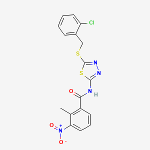 N-(5-((2-chlorobenzyl)thio)-1,3,4-thiadiazol-2-yl)-2-methyl-3-nitrobenzamide