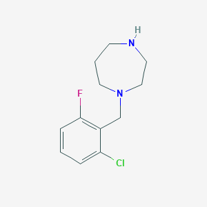 molecular formula C12H16ClFN2 B2764546 1-(2-Chloro-6-fluorobenzyl)-1,4-diazepane CAS No. 244022-69-3