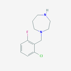 molecular formula C12H16ClFN2 B2764546 1-(2-氯-6-氟苄基)-1,4-二氮杂辛烷 CAS No. 244022-69-3