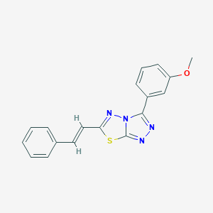 molecular formula C18H14N4OS B276457 3-(3-methoxyphenyl)-6-[(E)-2-phenylethenyl][1,2,4]triazolo[3,4-b][1,3,4]thiadiazole 