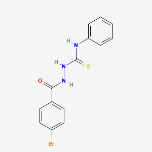 molecular formula C14H12BrN3OS B2764575 2-(4-溴苯甲酰)-N-苯基硫脲甲酰胺 CAS No. 97031-73-7