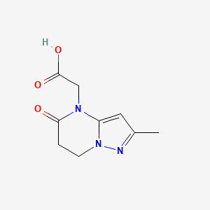 molecular formula C9H11N3O3 B2764581 2-{2-methyl-5-oxo-4H,5H,6H,7H-pyrazolo[1,5-a]pyrimidin-4-yl}acetic acid CAS No. 931346-52-0