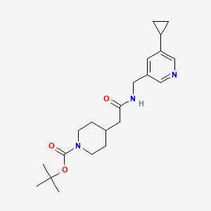 molecular formula C21H31N3O3 B2764588 tert-butyl 4-({[(5-cyclopropylpyridin-3-yl)methyl]carbamoyl}methyl)piperidine-1-carboxylate CAS No. 2034313-09-0